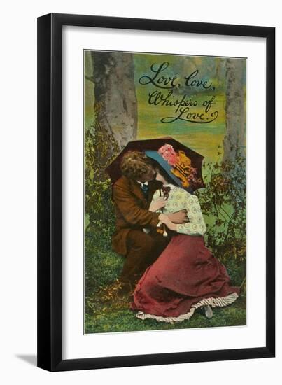 Love, Love, Whispers of Love, Couple Kissing-null-Framed Art Print