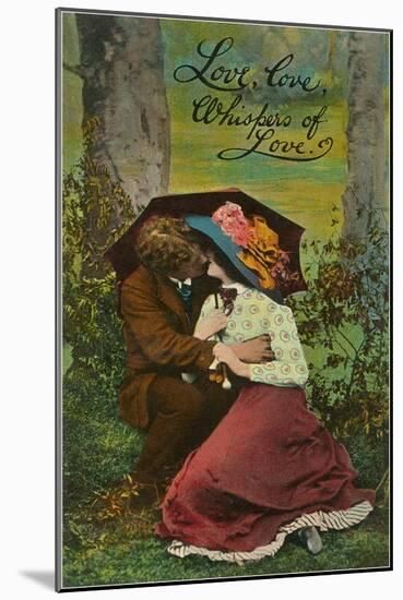 Love, Love, Whispers of Love, Couple Kissing-null-Mounted Art Print