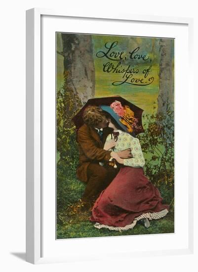 Love, Love, Whispers of Love, Couple Kissing-null-Framed Art Print