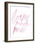 Love Made Me Pink Hues Ombre-Jennifer McCully-Framed Art Print