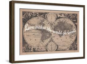 Love Makes the World Go Round - 1680, World Map-null-Framed Giclee Print