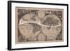 Love Makes the World Go Round - 1680, World Map-null-Framed Giclee Print