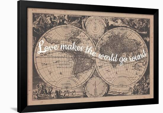 Love Makes the World Go Round - 1680, World Map-null-Framed Giclee Print