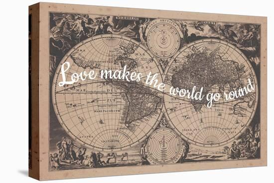 Love Makes the World Go Round - 1680, World Map-null-Stretched Canvas