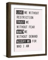 Love Me 1-Design Fabrikken-Framed Art Print