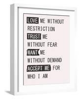 Love Me 1-Design Fabrikken-Framed Art Print