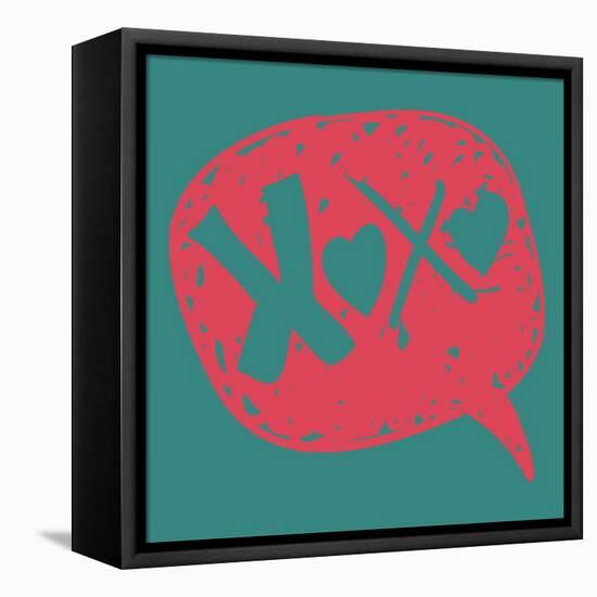 Love Message in Speech Bubble-cienpies-Framed Stretched Canvas