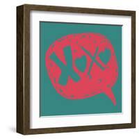 Love Message in Speech Bubble-cienpies-Framed Art Print