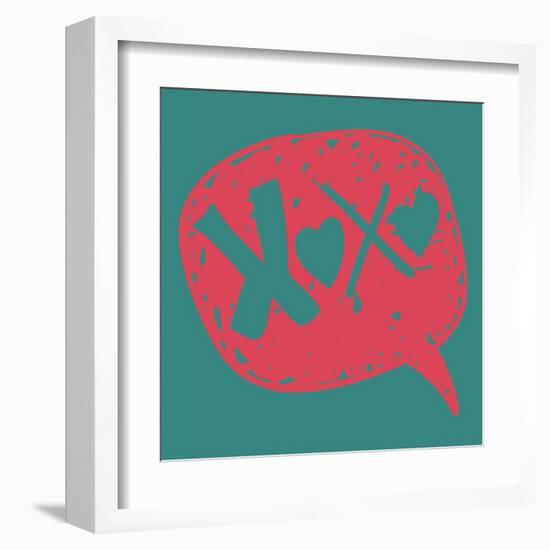 Love Message in Speech Bubble-cienpies-Framed Art Print