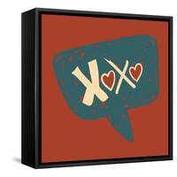 Love Message in Speech Bubble-cienpies-Framed Stretched Canvas