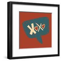 Love Message in Speech Bubble-cienpies-Framed Art Print