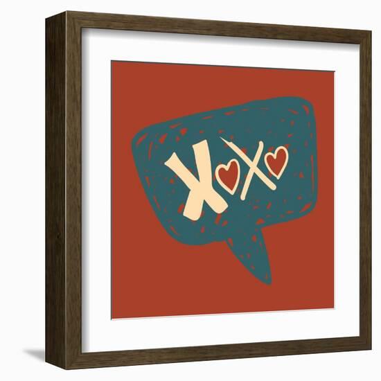 Love Message in Speech Bubble-cienpies-Framed Art Print