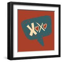 Love Message in Speech Bubble-cienpies-Framed Art Print