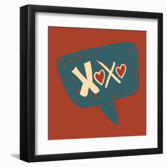 Love Message in Speech Bubble-cienpies-Framed Art Print