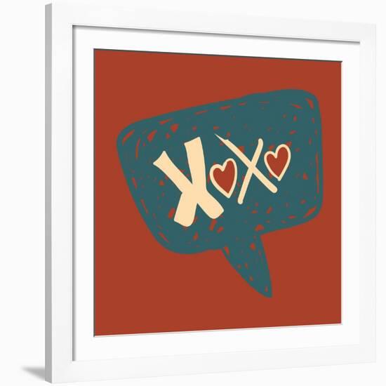 Love Message in Speech Bubble-cienpies-Framed Art Print