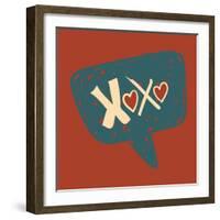 Love Message in Speech Bubble-cienpies-Framed Art Print