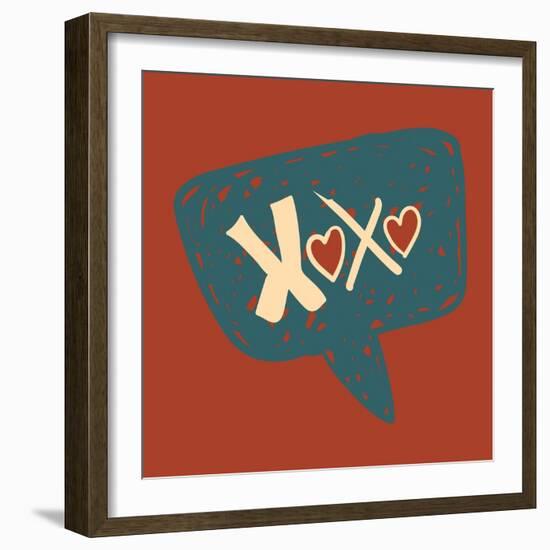 Love Message in Speech Bubble-cienpies-Framed Art Print