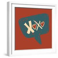 Love Message in Speech Bubble-cienpies-Framed Art Print