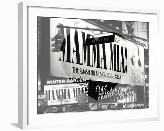 Love NY B&W Series - Mamma Mia The Musical - Winter Garden Theatre - Manhattan - New York - USA-Philippe Hugonnard-Framed Photographic Print