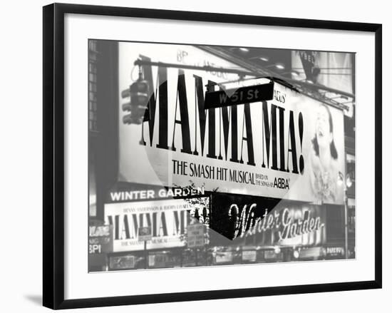 Love NY B&W Series - Mamma Mia The Musical - Winter Garden Theatre - Manhattan - New York - USA-Philippe Hugonnard-Framed Photographic Print