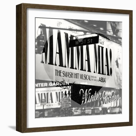 Love NY B&W Series - Mamma Mia The Musical - Winter Garden Theatre - Manhattan - New York - USA-Philippe Hugonnard-Framed Photographic Print