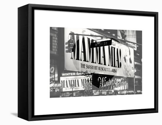 Love NY B&W Series - Mamma Mia The Musical - Winter Garden Theatre - Manhattan - New York - USA-Philippe Hugonnard-Framed Stretched Canvas