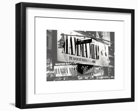 Love NY B&W Series - Mamma Mia The Musical - Winter Garden Theatre - Manhattan - New York - USA-Philippe Hugonnard-Framed Art Print