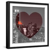 Love NY Series - B&W Cityscape at Night with the New Yorker Hotel - Manhattan - New York - USA-Philippe Hugonnard-Framed Photographic Print