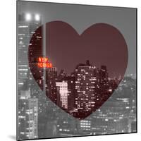 Love NY Series - B&W Cityscape at Night with the New Yorker Hotel - Manhattan - New York - USA-Philippe Hugonnard-Mounted Photographic Print