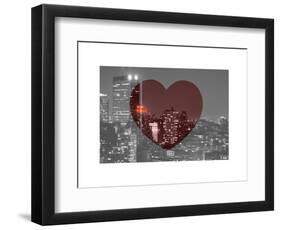 Love NY Series - B&W Cityscape at Night with the New Yorker Hotel - Manhattan - New York - USA-Philippe Hugonnard-Framed Art Print