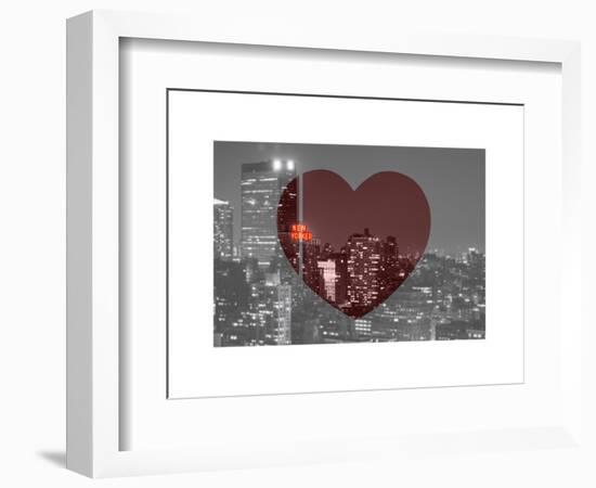 Love NY Series - B&W Cityscape at Night with the New Yorker Hotel - Manhattan - New York - USA-Philippe Hugonnard-Framed Art Print