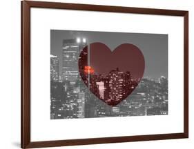 Love NY Series - B&W Cityscape at Night with the New Yorker Hotel - Manhattan - New York - USA-Philippe Hugonnard-Framed Art Print