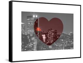 Love NY Series - B&W Cityscape at Night with the New Yorker Hotel - Manhattan - New York - USA-Philippe Hugonnard-Framed Stretched Canvas