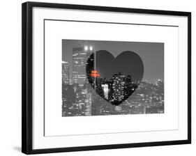 Love NY Series - B&W Cityscape at Night with the New Yorker Hotel - Manhattan - New York - USA-Philippe Hugonnard-Framed Art Print