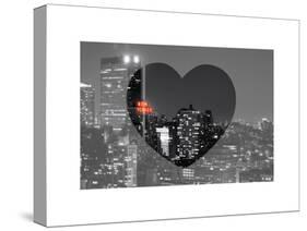 Love NY Series - B&W Cityscape at Night with the New Yorker Hotel - Manhattan - New York - USA-Philippe Hugonnard-Stretched Canvas