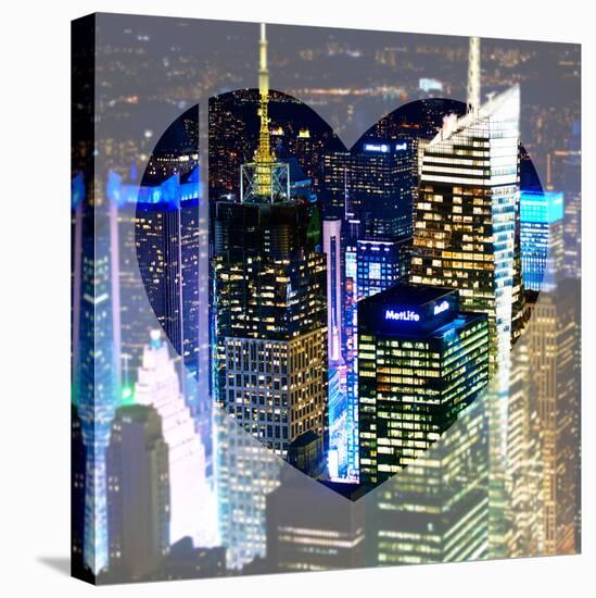 Love NY Series - Buildings of Times Square by Night - Manhattan - New York - USA-Philippe Hugonnard-Stretched Canvas