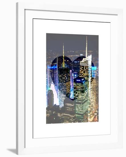 Love NY Series - Buildings of Times Square by Night - Manhattan - New York - USA-Philippe Hugonnard-Framed Art Print