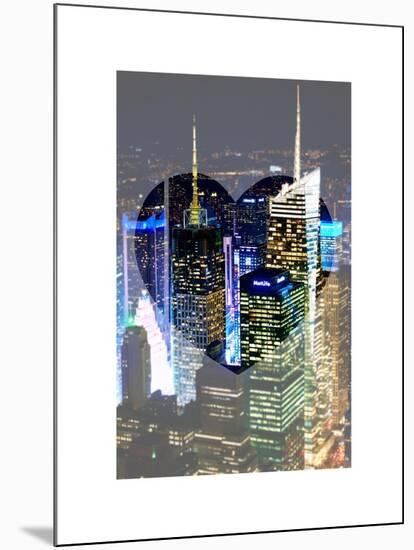 Love NY Series - Buildings of Times Square by Night - Manhattan - New York - USA-Philippe Hugonnard-Mounted Art Print