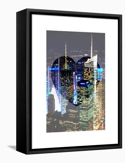 Love NY Series - Buildings of Times Square by Night - Manhattan - New York - USA-Philippe Hugonnard-Framed Stretched Canvas