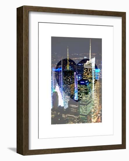 Love NY Series - Buildings of Times Square by Night - Manhattan - New York - USA-Philippe Hugonnard-Framed Art Print