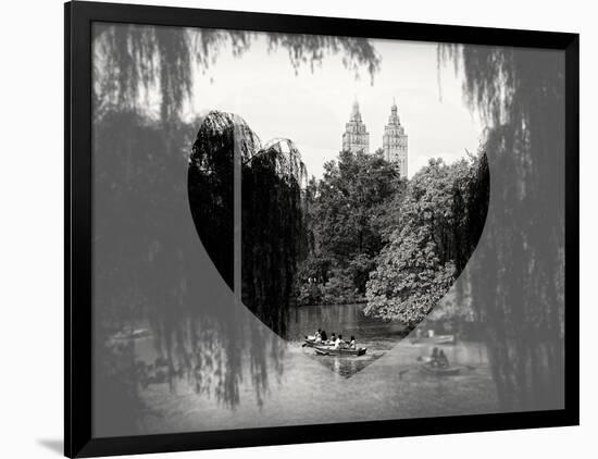 Love NY Series - Central Park Row Boat - Manhattan - New York - USA - B&W Photography-Philippe Hugonnard-Framed Photographic Print