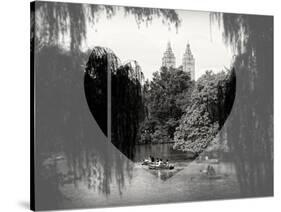 Love NY Series - Central Park Row Boat - Manhattan - New York - USA - B&W Photography-Philippe Hugonnard-Stretched Canvas