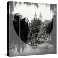 Love NY Series - Central Park Row Boat - Manhattan - New York - USA - B&W Photography-Philippe Hugonnard-Stretched Canvas