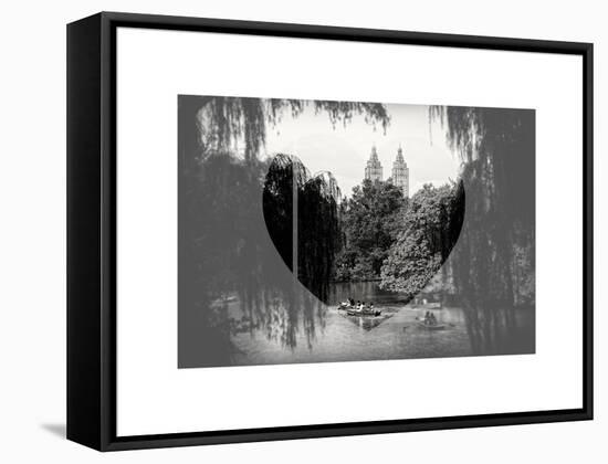 Love NY Series - Central Park Row Boat - Manhattan - New York - USA - B&W Photography-Philippe Hugonnard-Framed Stretched Canvas