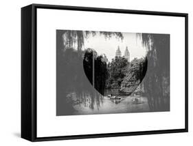 Love NY Series - Central Park Row Boat - Manhattan - New York - USA - B&W Photography-Philippe Hugonnard-Framed Stretched Canvas