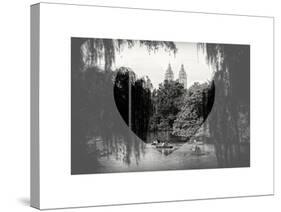 Love NY Series - Central Park Row Boat - Manhattan - New York - USA - B&W Photography-Philippe Hugonnard-Stretched Canvas