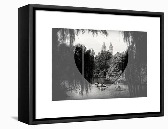 Love NY Series - Central Park Row Boat - Manhattan - New York - USA - B&W Photography-Philippe Hugonnard-Framed Stretched Canvas