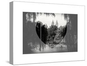 Love NY Series - Central Park Row Boat - Manhattan - New York - USA - B&W Photography-Philippe Hugonnard-Stretched Canvas