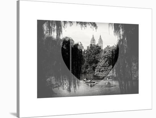 Love NY Series - Central Park Row Boat - Manhattan - New York - USA - B&W Photography-Philippe Hugonnard-Stretched Canvas