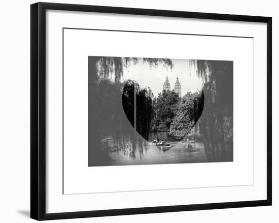 Love NY Series - Central Park Row Boat - Manhattan - New York - USA - B&W Photography-Philippe Hugonnard-Framed Art Print